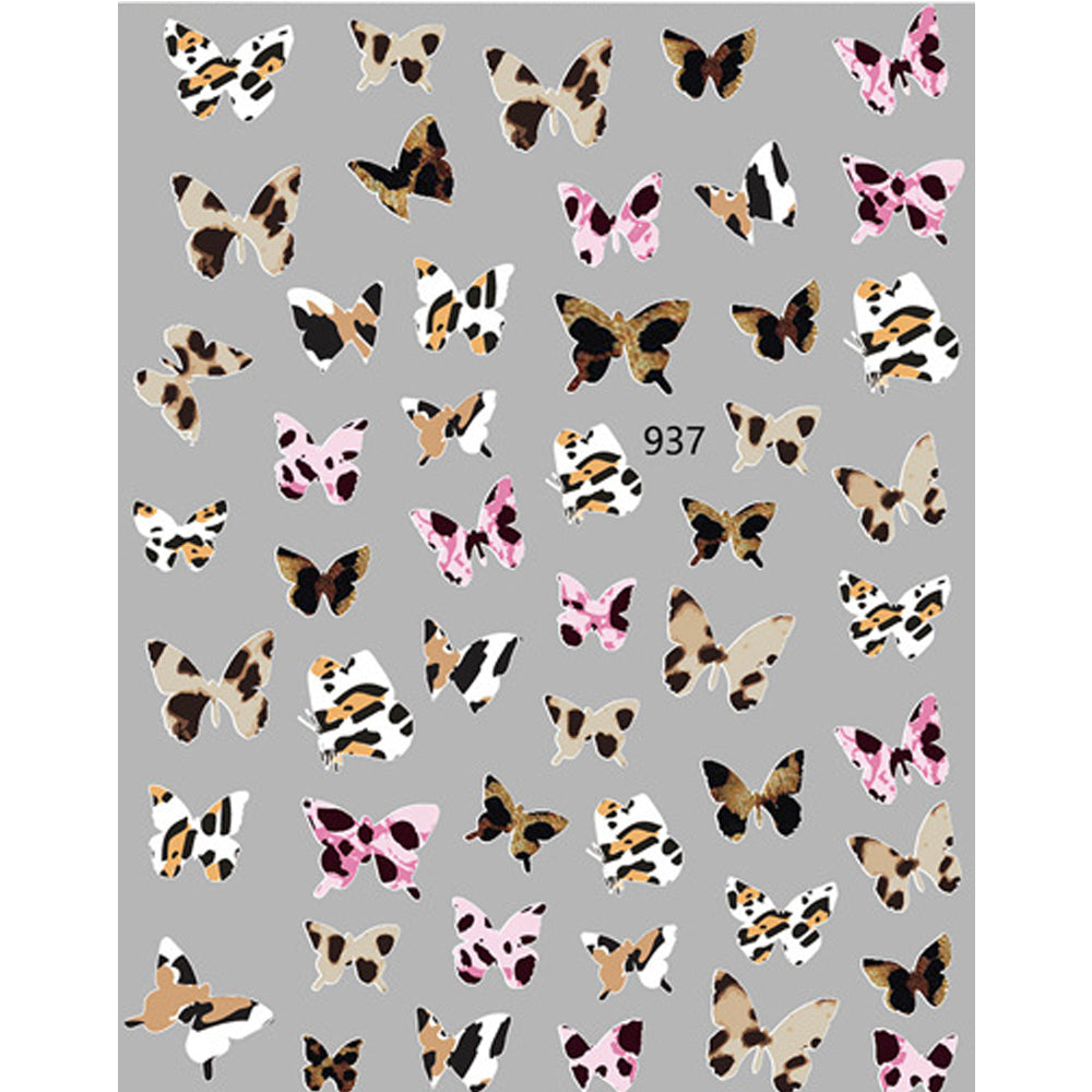 Nail Stickers - Leopard Butterfly