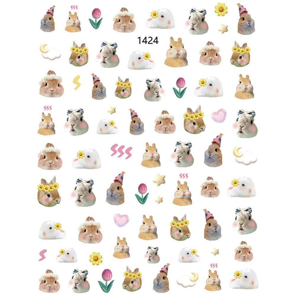 Nail Stickers - Cat & Rabbits