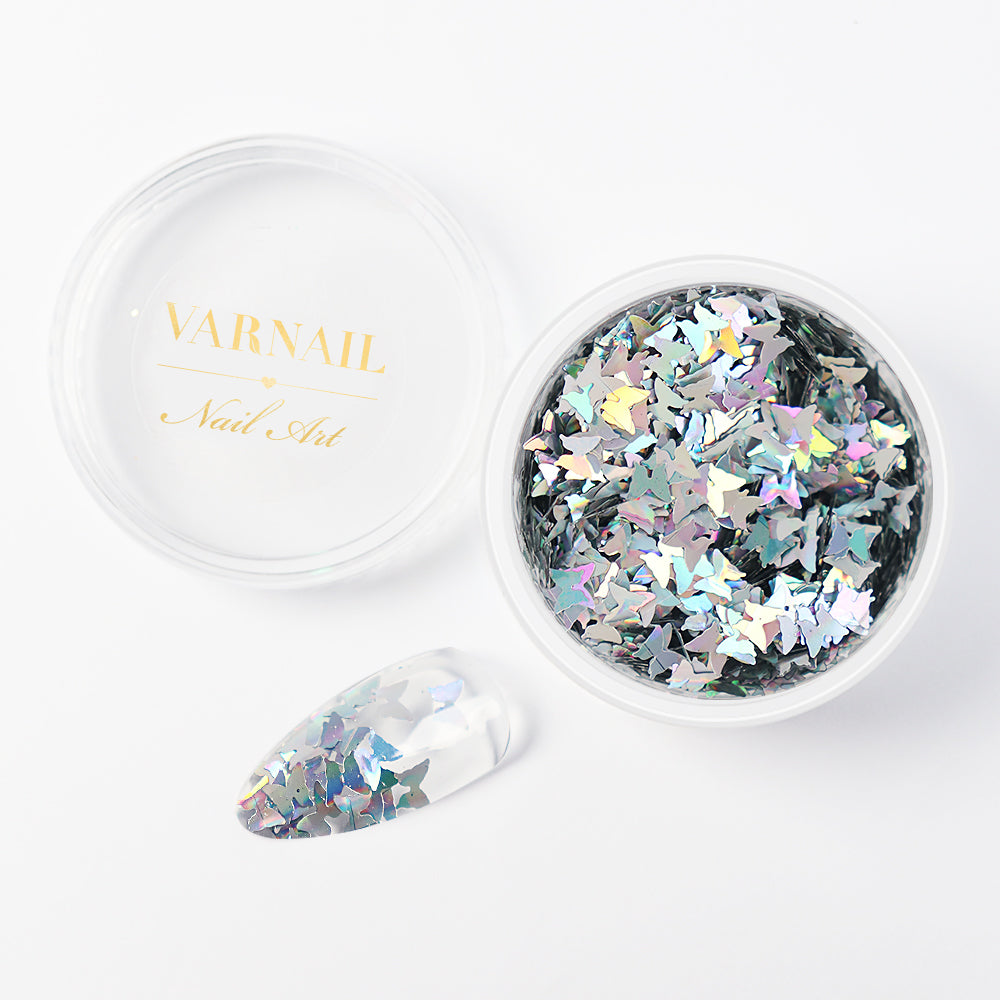 Nail Art Glitter - NG013 Holo Silver Butterfly