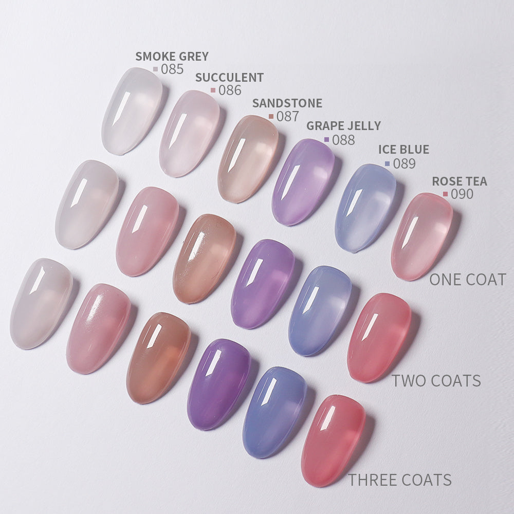 6 Colors Jelly Gel Polish Set - S15 Misty Garden