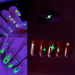 Nail Stickers - Glow in the Dark Star Heart