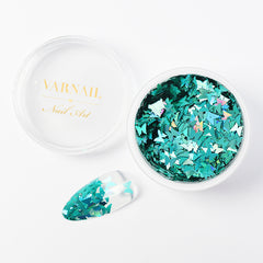 Nail Art Glitter - NG014 Holo Green Butterfly