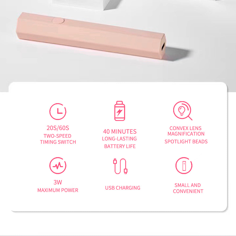 Mini Handheld Nail Lamp - Pink