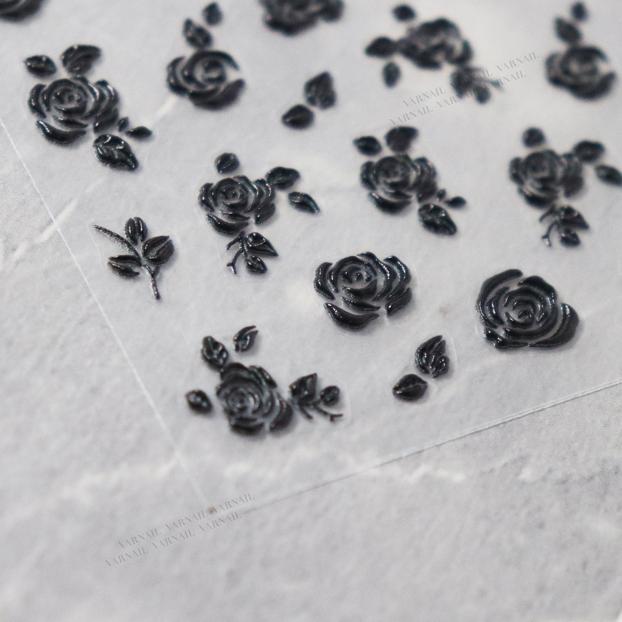 5D Nail Sticker - Black Rose