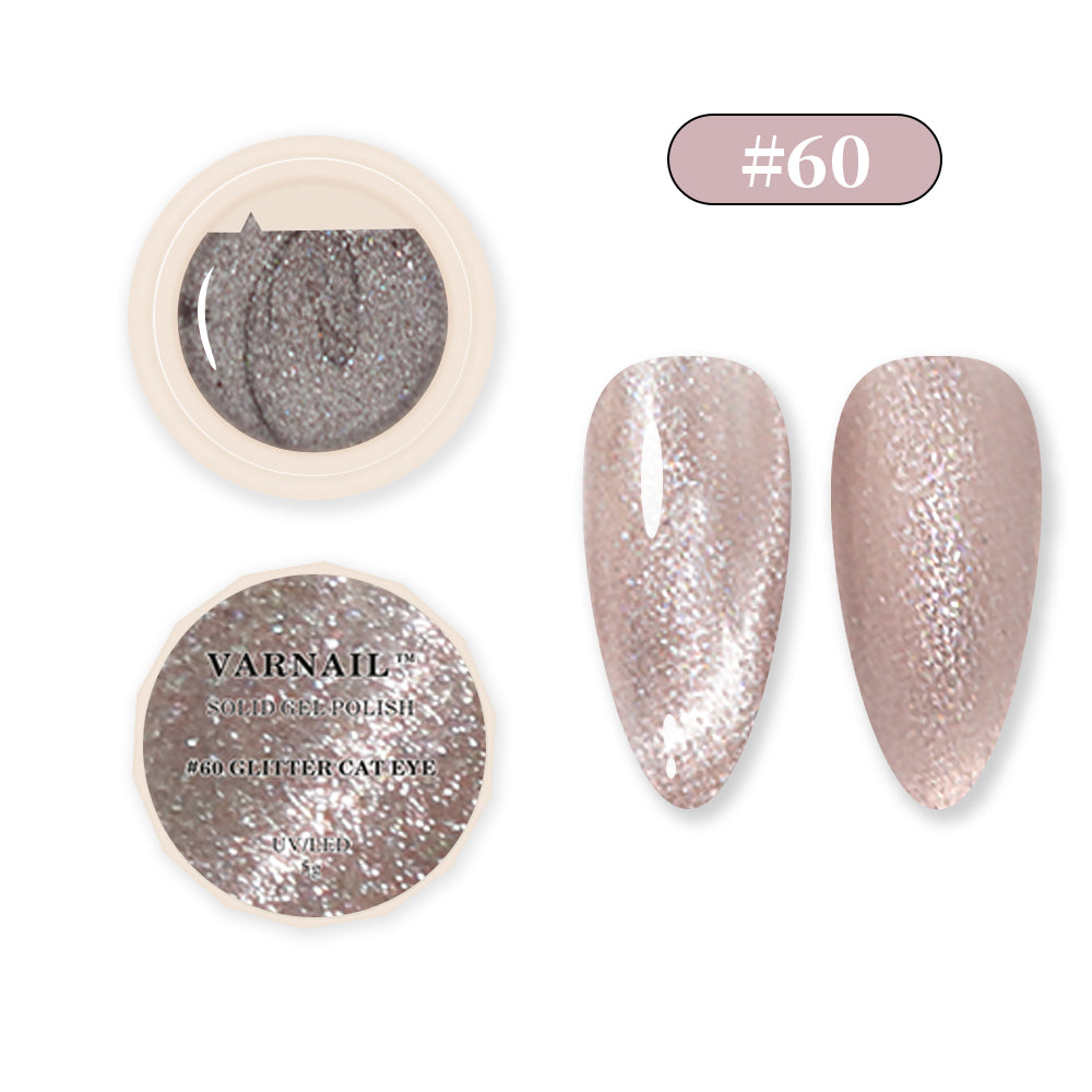 Solid Gel Polish - #60 GLITTER CAT EYE