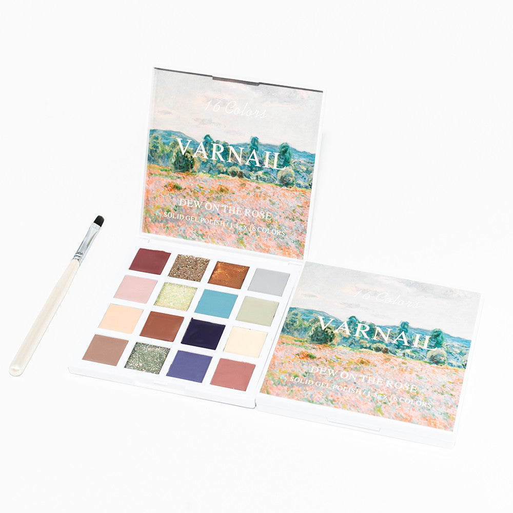 16 Colors Solid Gel Polish Palette - DEW ON THE ROSE