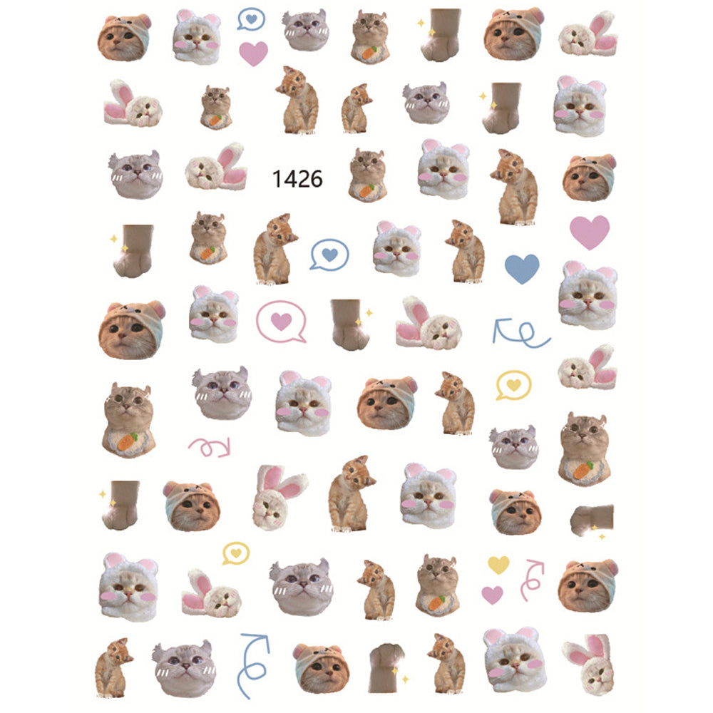 Nail Stickers - Cat & Rabbits