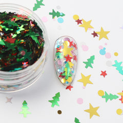 Nail Art Glitter Mixes - NG007 Holly Jolly