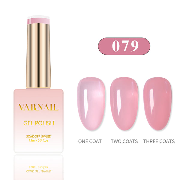 VARNAIL Translucent Jelly Gel Polish - 079 Peach Jelly (Pink)