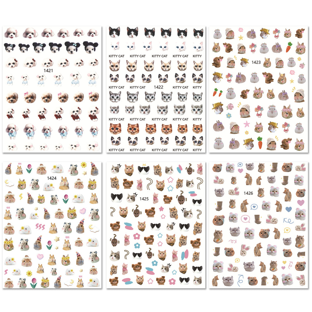Nail Stickers - Cat & Rabbits