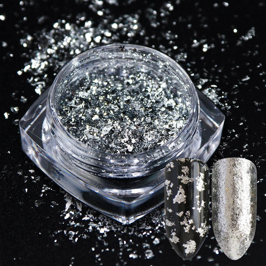 Multi-shaped Laser Silver Sequins for Nails Decor 8pcs/ Set VN152125