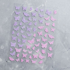 5D Nail Sticker - Pink Purple Butterfly