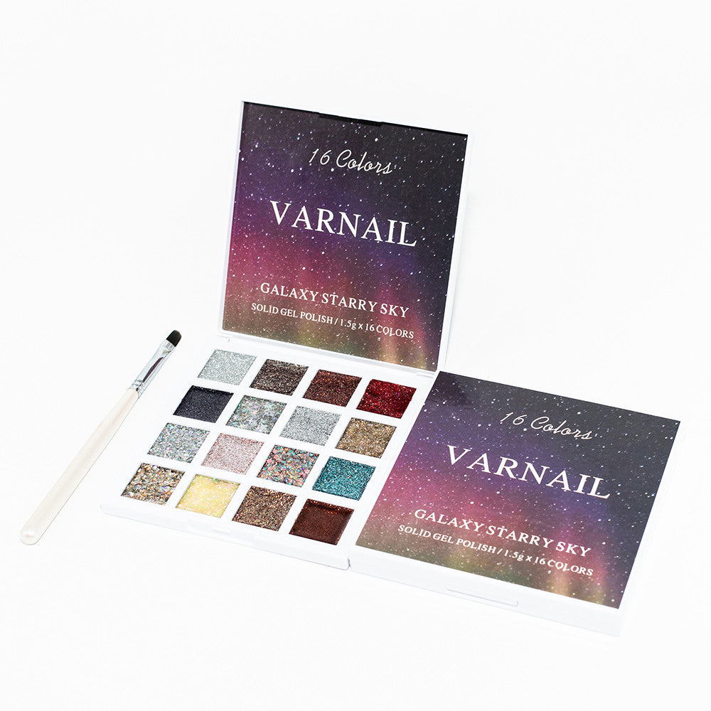 16 Colors Solid Gel Polish Palette - GALAXY STARRY SKY