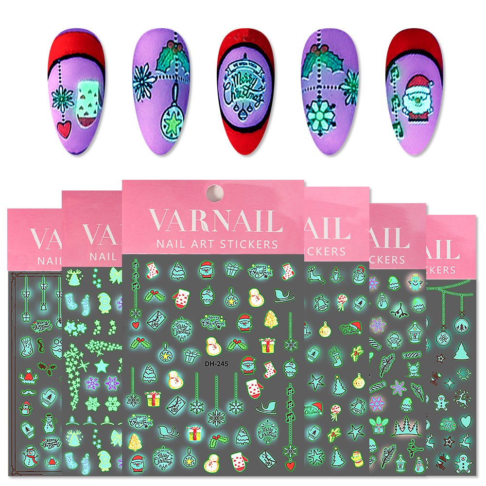 Nail Stickers - Glow in the Dark Christmas