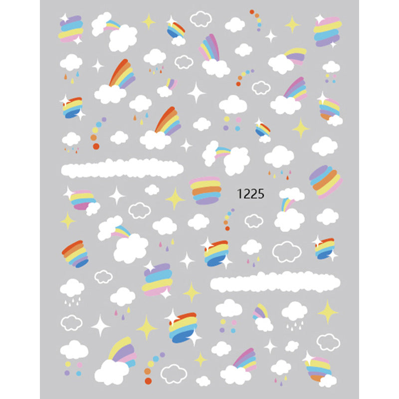 Nail Sticker - Rainbow Star Sky Cloud