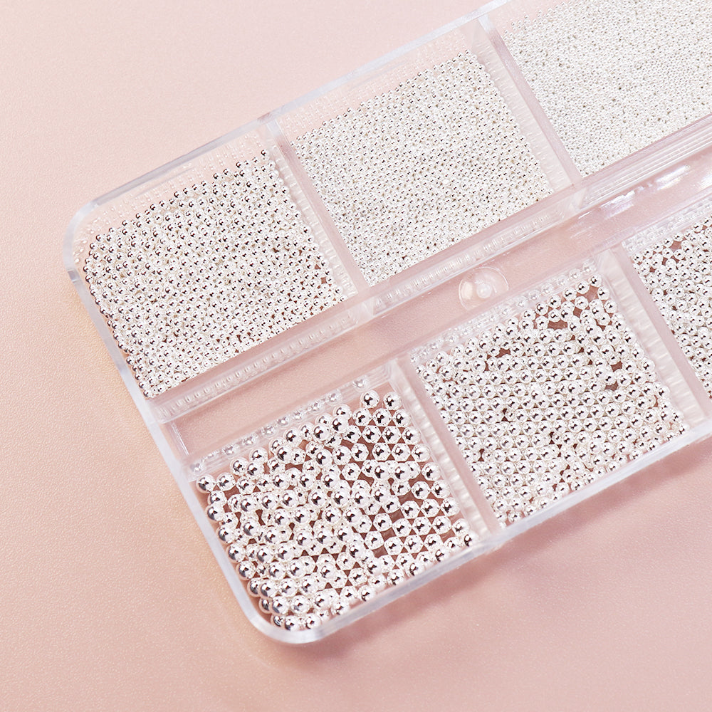 Metallic Caviar Beads - Silver (6 Grids/Box）