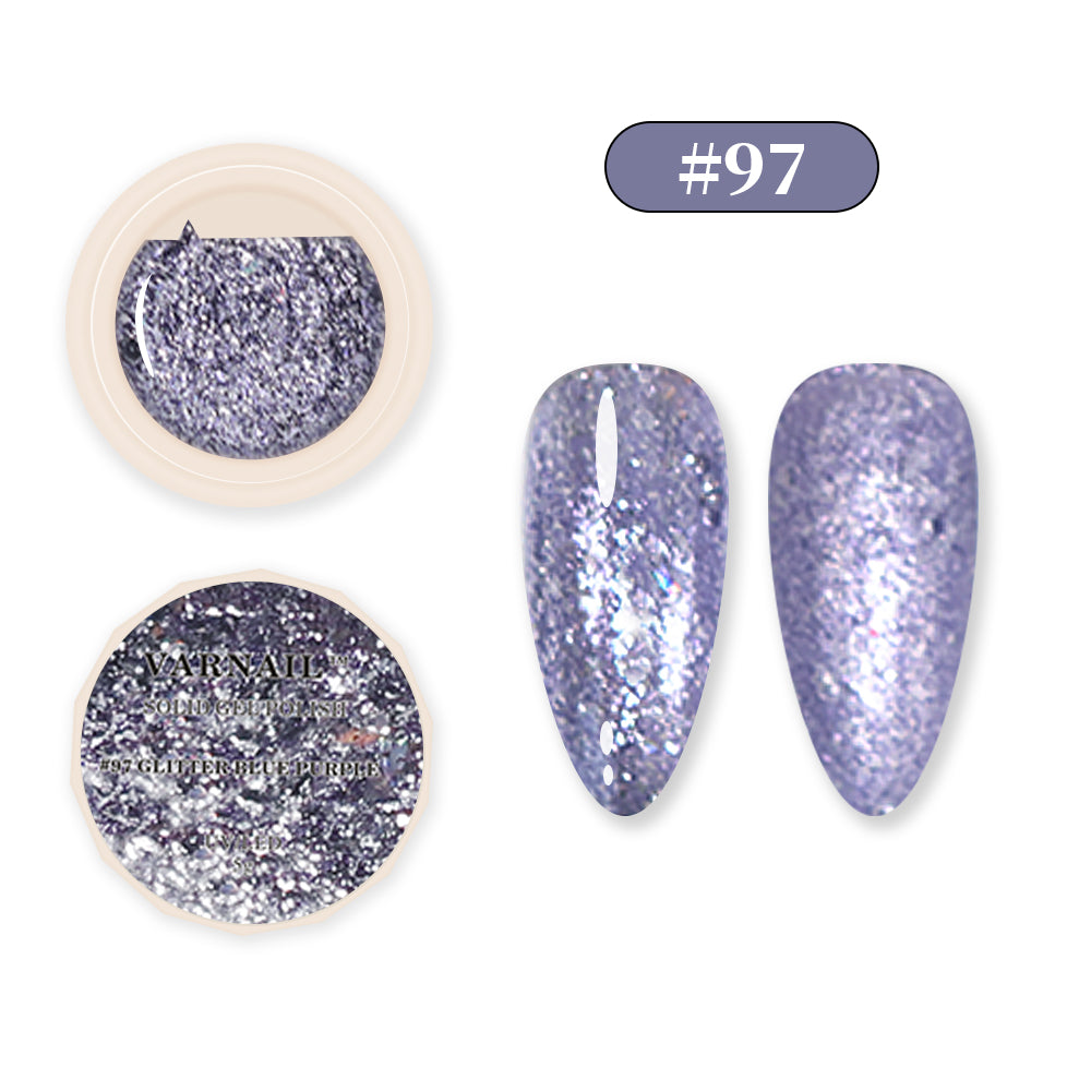 Solid Gel Polish - #97 GLITTER BLUE PURPLE