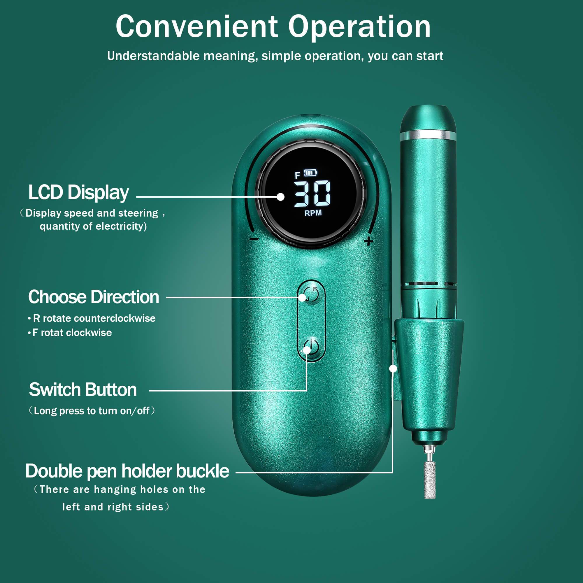 Portable Nail Drill Machinen wit Bits VN152363