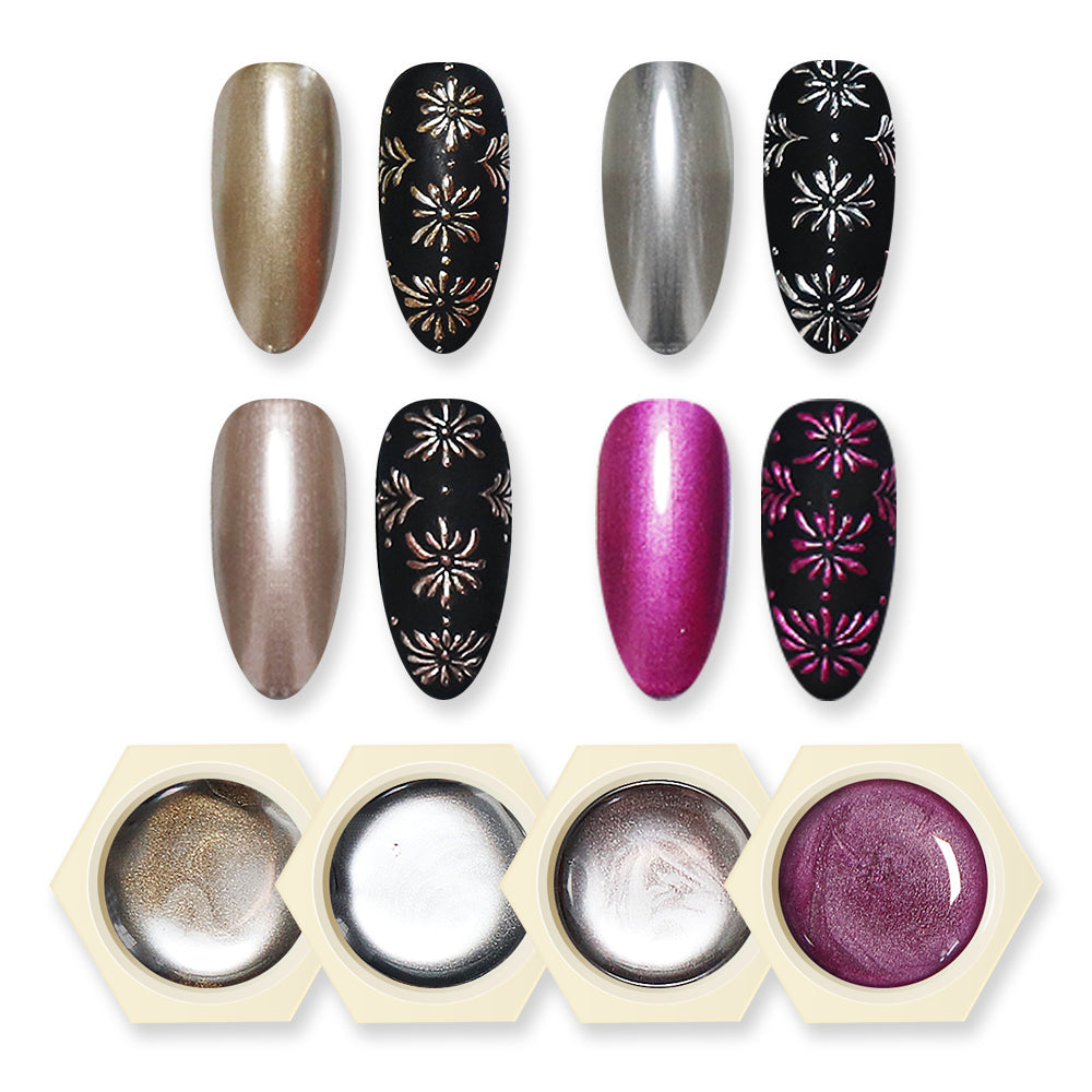 Mirror Metallic Nail Art Gel Polish - M04 Pink Purple