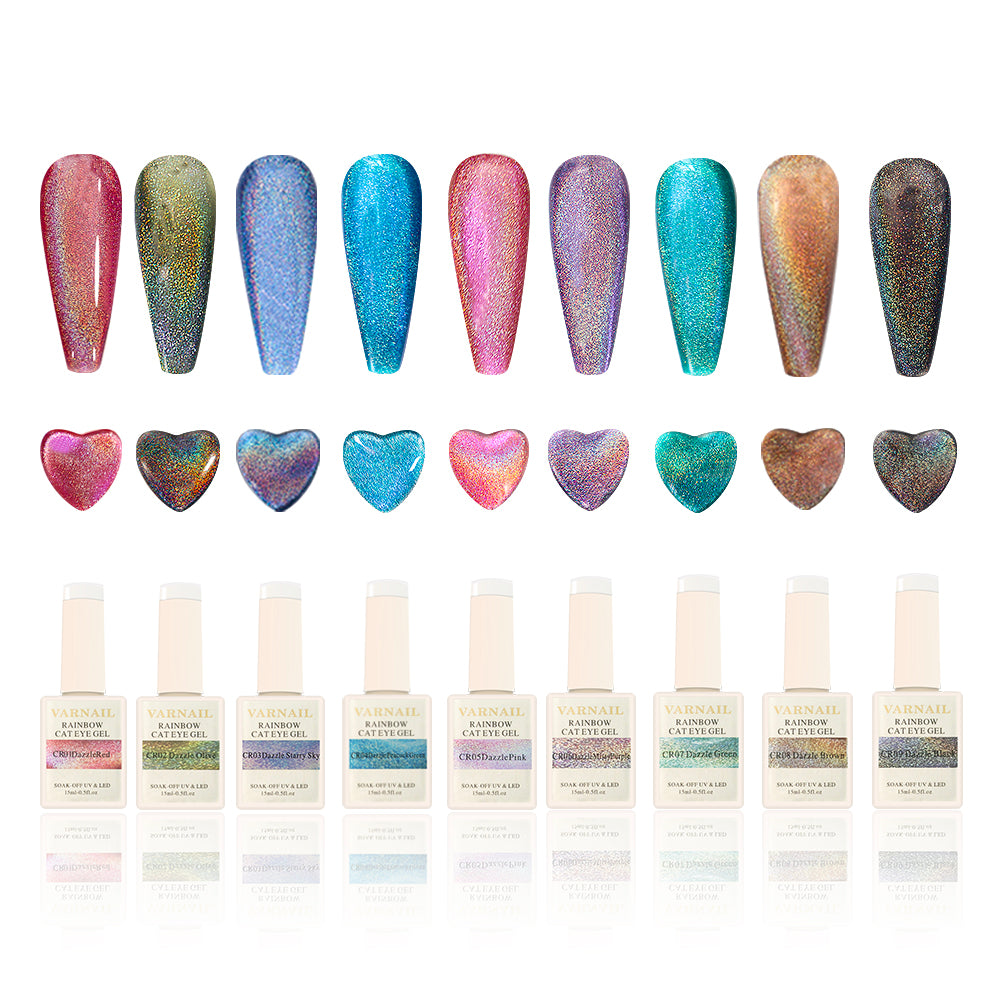 Laser Rainbow Cat Eye Gel Set