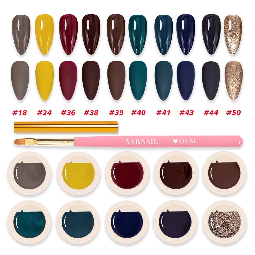 Solid Gel Polish 10 Colors Set - Carnival Party