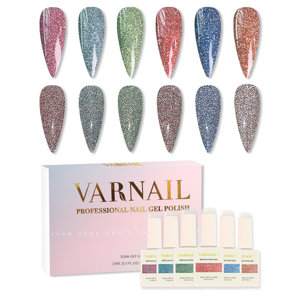 6 Colors Reflective Gel Polish Set - GS03