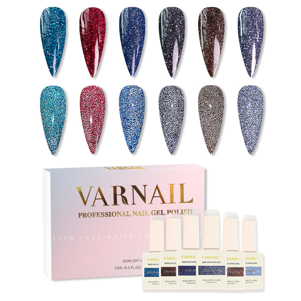 6 Colors Reflective Gel Polish Set - GS04