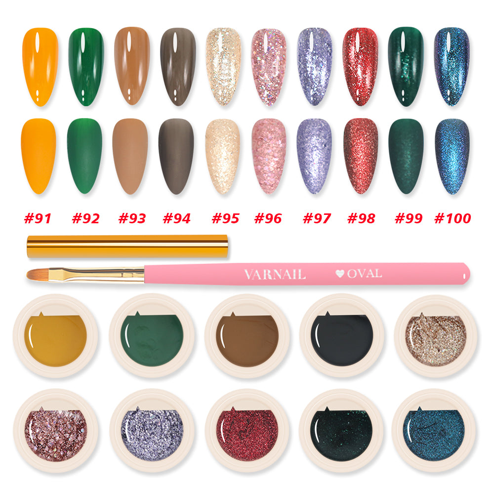 Solid Gel Polish 10 Colors Set - Holiday Vibes
