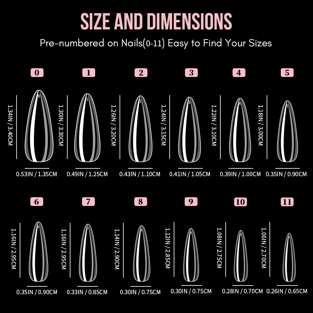 Soft Gel Tips - Long Stiletto