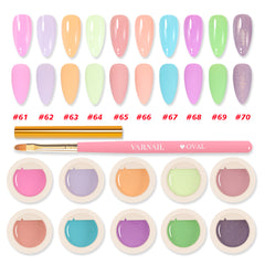 Solid Gel Polish 10 Colors Set - Macaron