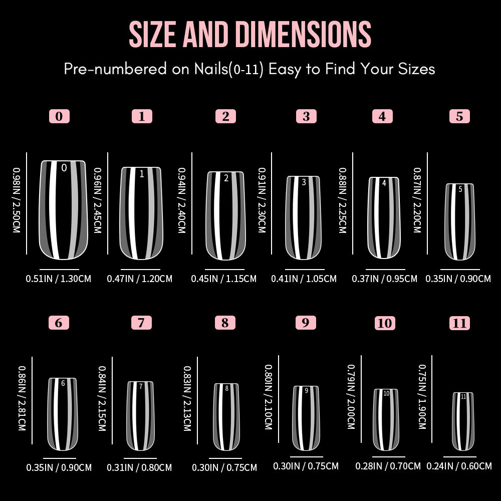 Soft Gel Nail Tips - Medium Square
