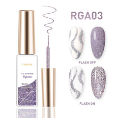 Reflective Liner Gel Art Polish - RGA03 Sparkly Violets