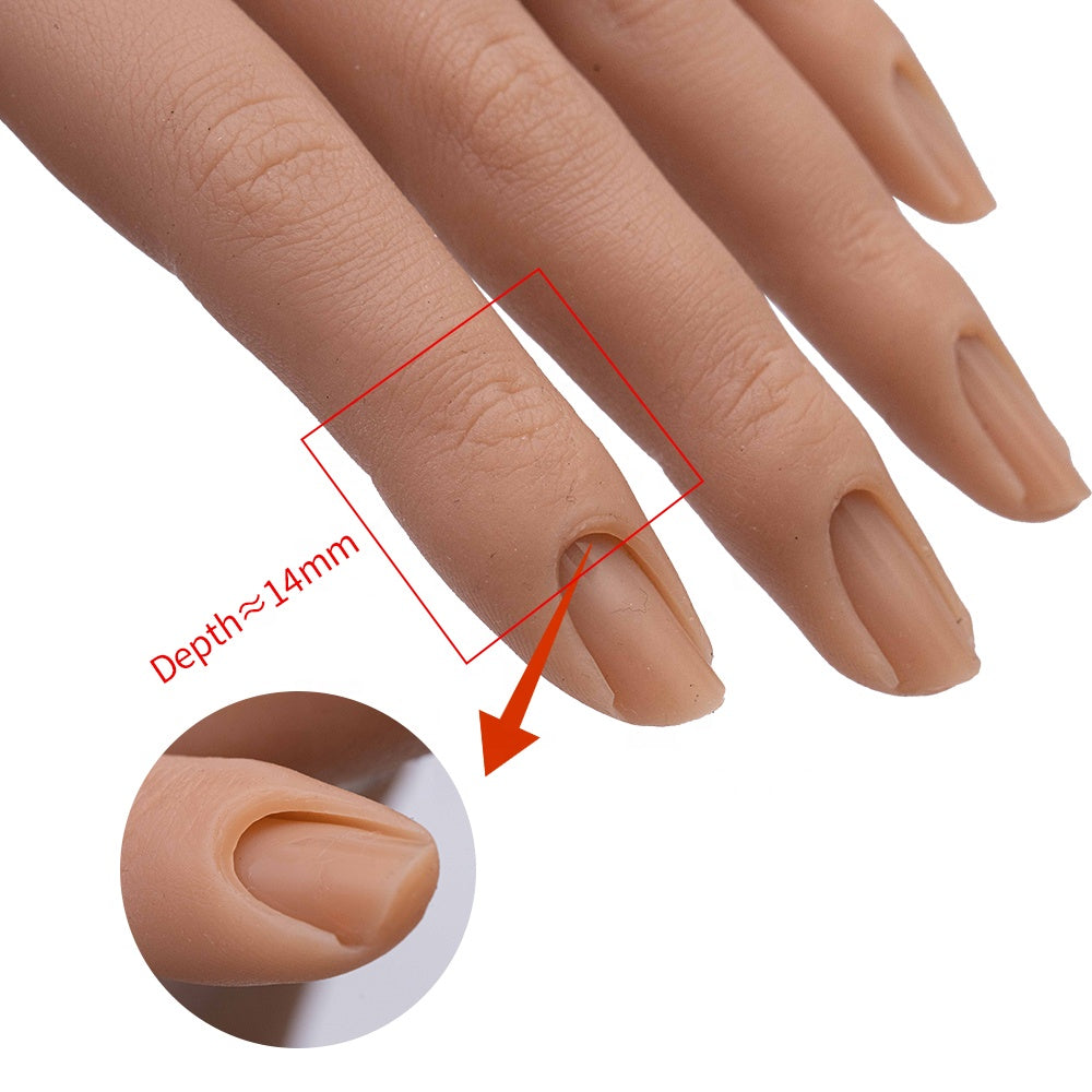 Practice Hand for Acrylic Nails- Silicone Nail Hand Practice Upgrade Nail  Tips N