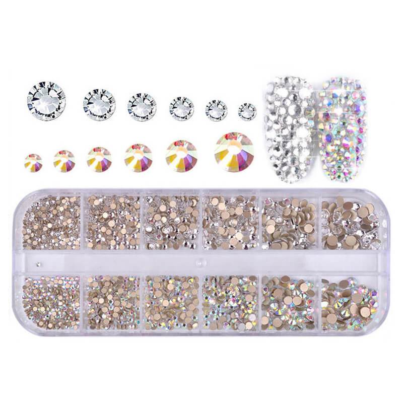 Nail Rhinestone Glass Crystal 3D Micro Beads Flatback Gems Nail Art  Decoration