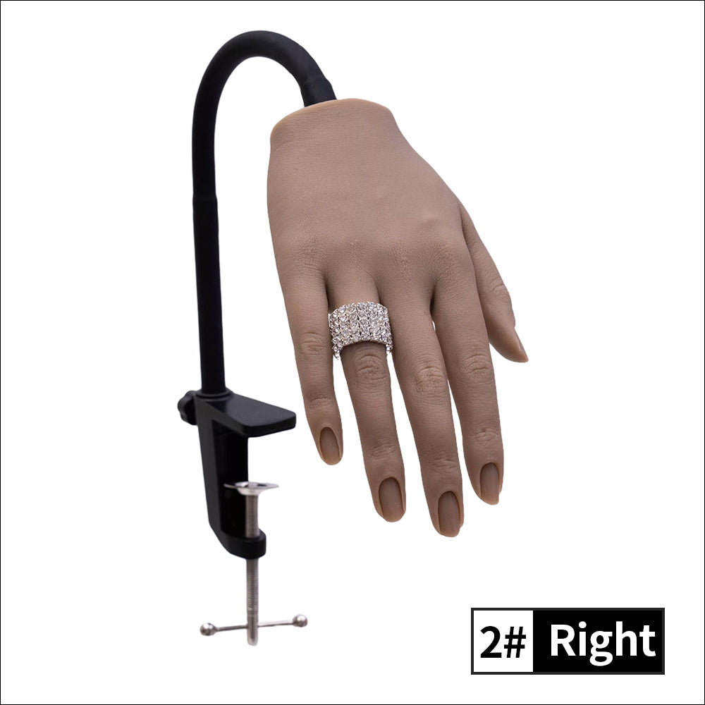 Realistic silicone hand adjustable fingers (nail trainer