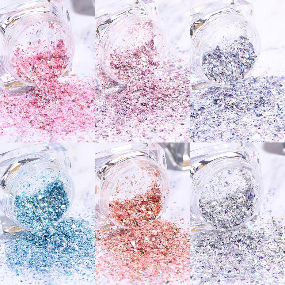 Shiny Nail Glitters Sequins 6 Colors/Set VN152117