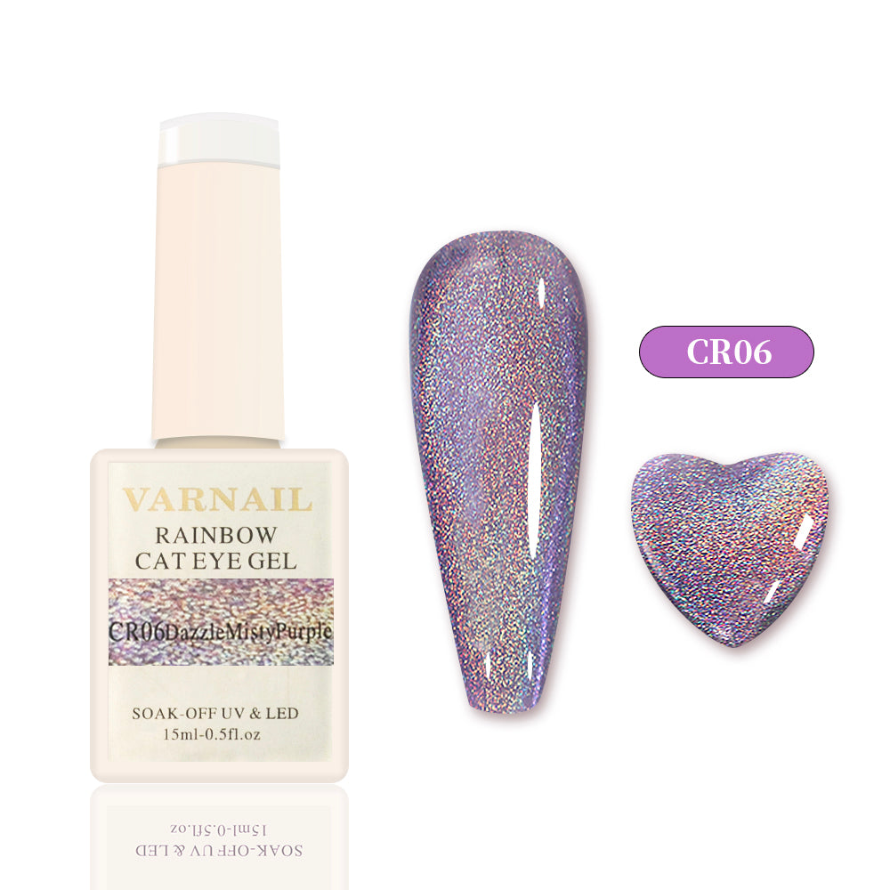 Laser Rainbow Cat Eye Gel - CR06 Dazzle Misty Purple