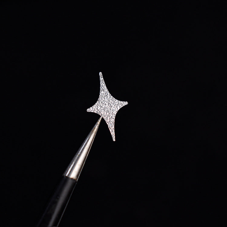 Rhinestone Nail Sticker - Four-Pointed Star (Silver) – VARNAIL