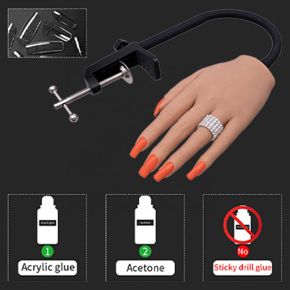 Soft Practice Hand for Nail Art Acrylic UV Gel Training Display Model  Manicure Tools Hand Mannequin for Nails Bendable Fingers