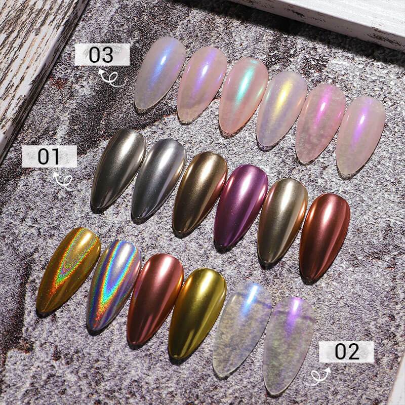 6 Colors Solid Nail Mirror Powder Palette VN1017